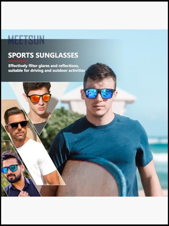 Polarized Sunglasses UV Protection Square Frame Sport  display picture 1